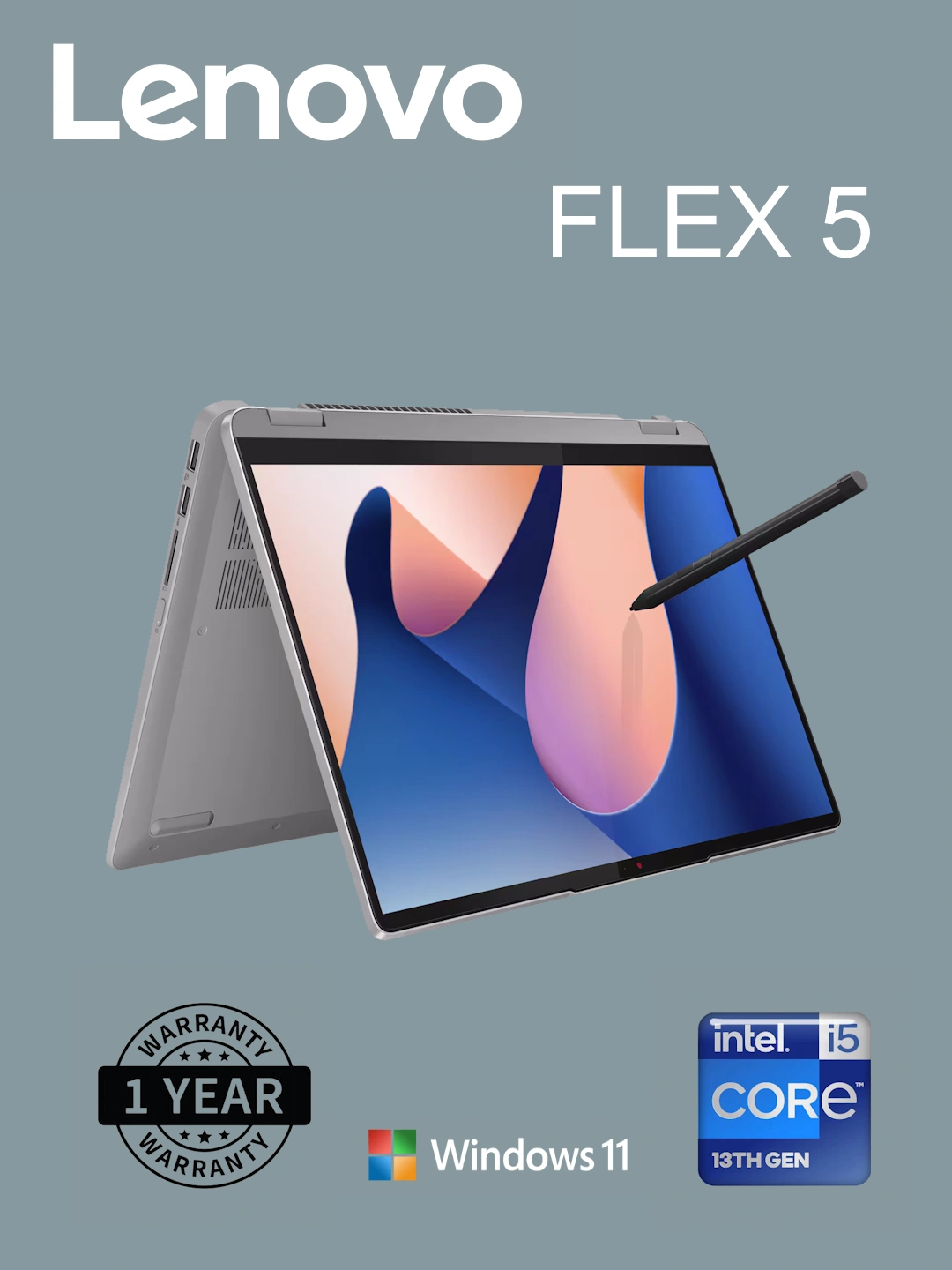 Ноутбук Lenovo IdeaPad Flex5 14" x360 Touch i5-1335U, 16Gb 256Gb, SSD 82Y00004RK за 11425000 сум со скидкой 18%. Uzum Market