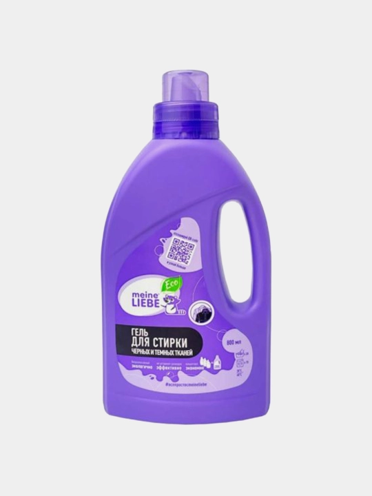 MEINE LIEBE kir yuvish geli, qora va to‘q rangli matolar uchun, konsentrat, 800 ml - 