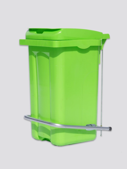Plastik konteyner, 60 litrlik axlat chelagi, qopqoqli — uy va ofis uchun mo‘ljallangan