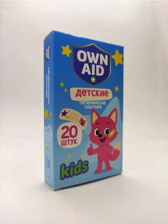 Bolalar uchun rangli gigiyenik plastirlar OWN AID Kids Care, 20 dona
