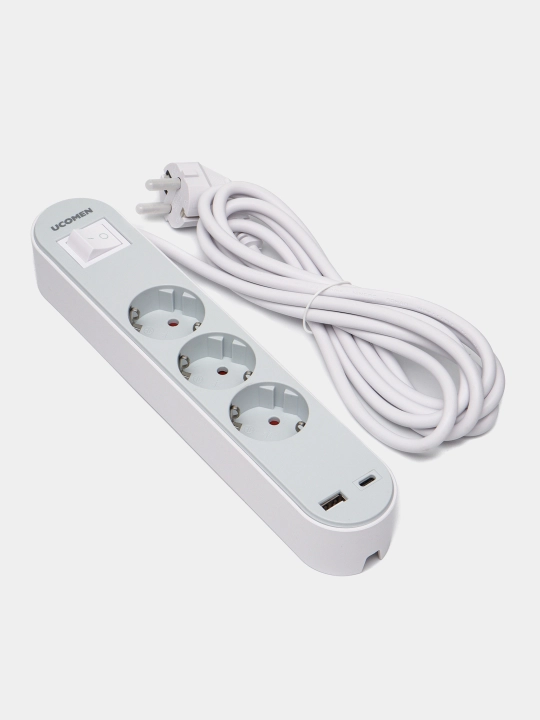Электрический удлинитель, пилот UCOMEN, 2 USB порта