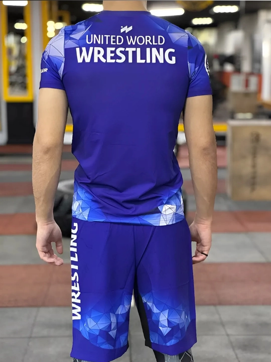 Wrestling United World Sports шорты и футболка, 2 в 1, рестлинг униформа ММА униформа