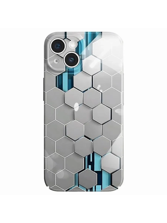 IPhone 16, 15, 14, 13, 12, 11 uchun – geometrik dizayndagi model g'ilof