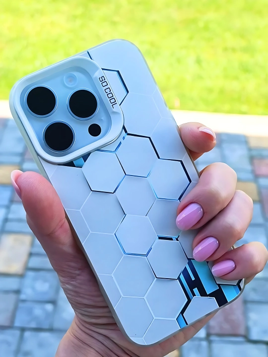 IPhone 16, 15, 14, 13, 12, 11 uchun – geometrik dizayndagi model g'ilof