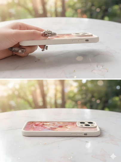 Чехол для iPhone 16 15 14 13 12 11 – Цветы сакуры и бабочки