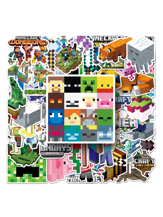 Nakleykalar "Cyberpunk, IT, xakerlar, o'yinlar, Minecraft" telefon, kompyuterlar uchun