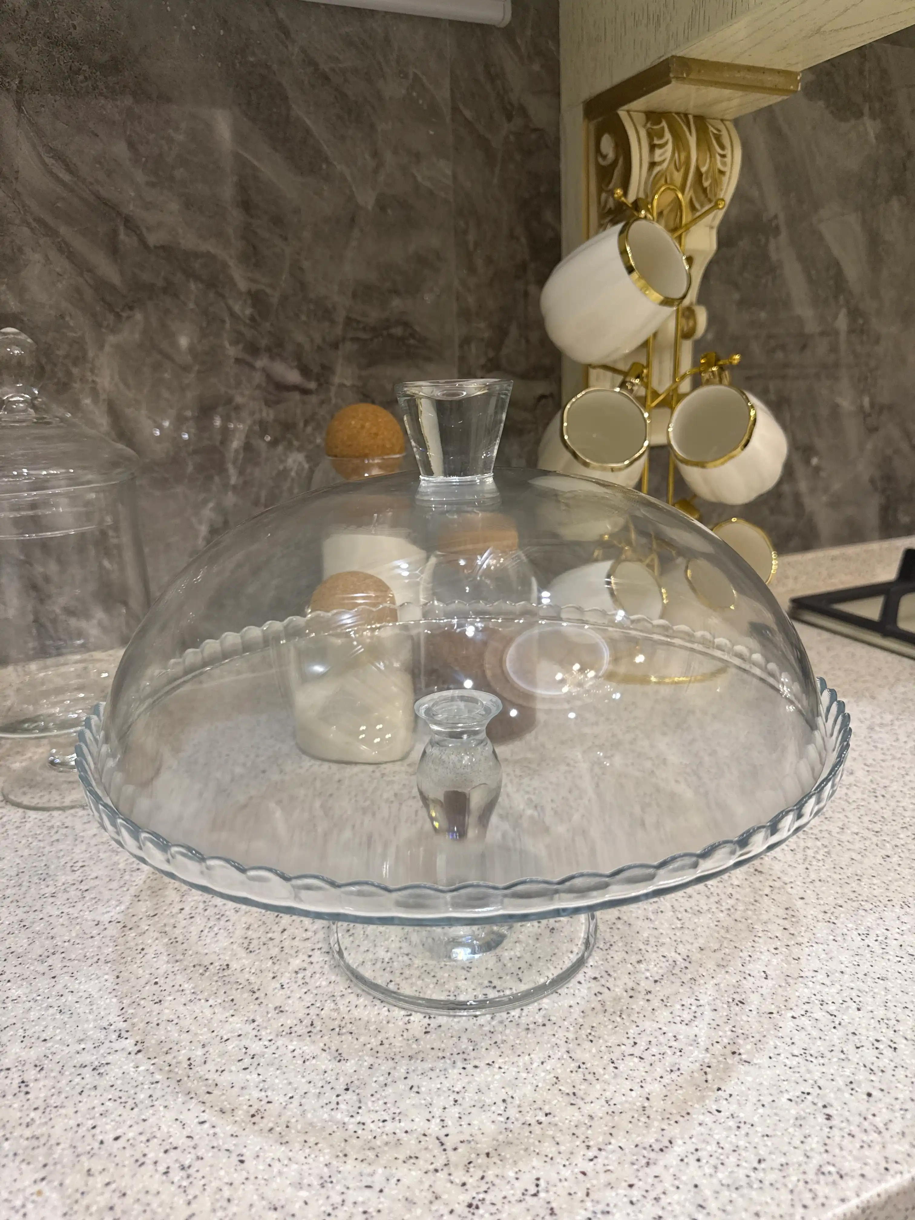 Тортница с крышкой Pasabahce Patisserie, стеклянная подставка для торта с крышкой, 1 шт