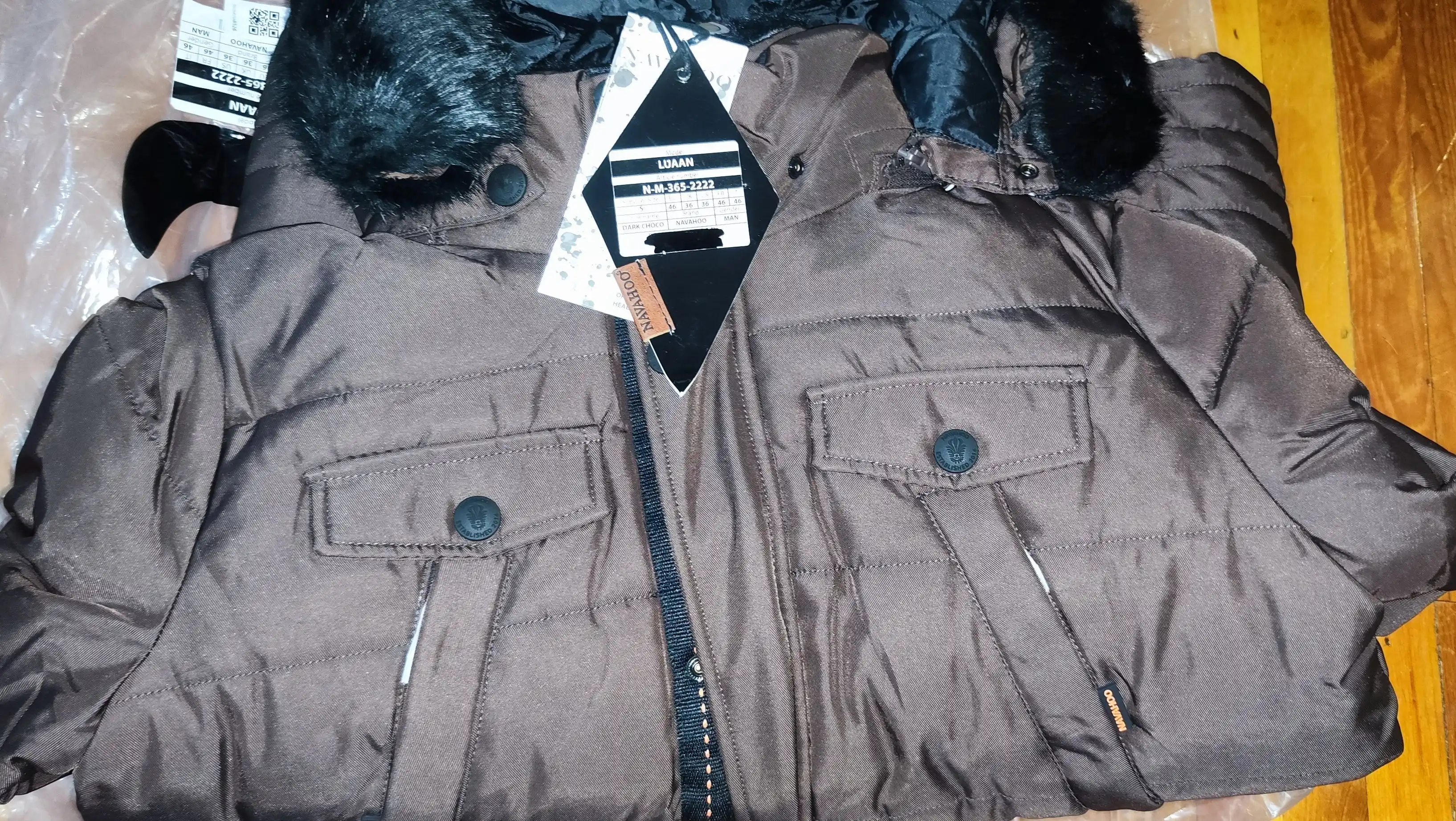 Erkaklar uchun Navahoo Luaan qishki kurtka-pal'to mo‘ynali alyaska, –20°C gacha