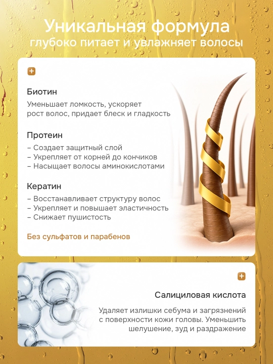 Маска для волос Keratin Queen Biotin & Keratin 800 мл без сульфатов