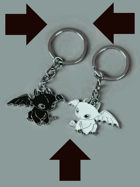 Juft ajdarcha breloklar kalit sumka va ryukzak uchun metall kawaii aksessuar - 