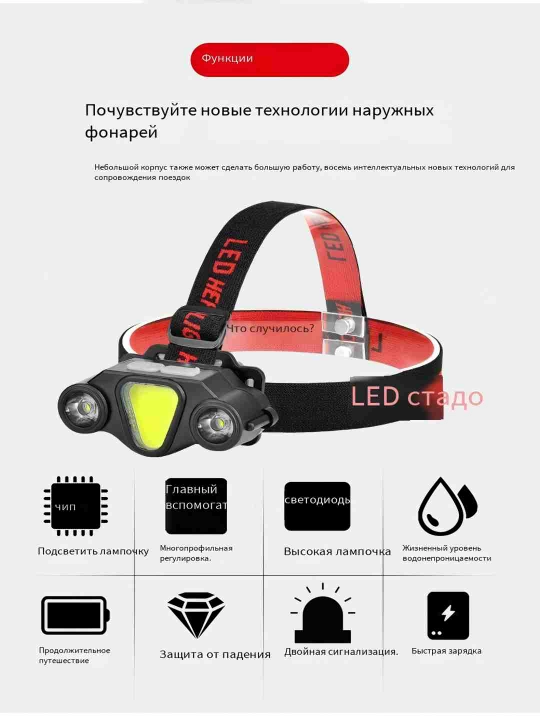 USB bosh naqshini zaryadlovchi ochiq havoda ishlaydigan induksion LED chiroq