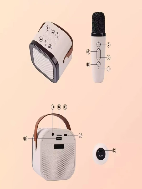Audio Bluetooth all-in-one mikrofon ko'chma karnay bitta mikrofon