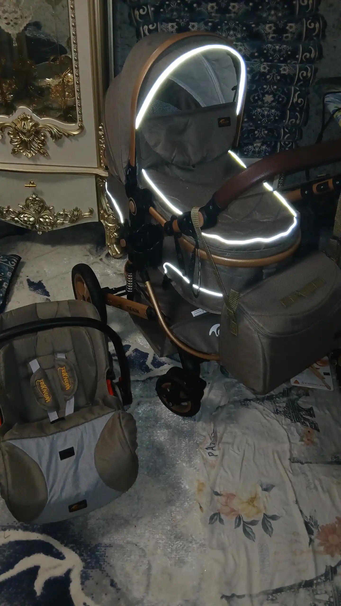 Детская коляска с большой сумкой, трансформер Teknum W+C 3 в 1