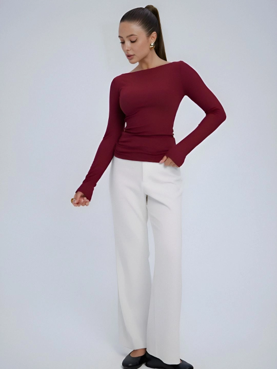 Krop top kofta, longsliv, uzun yengli, ayollar uchun, 95% xb