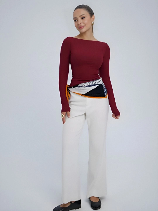 Krop top kofta, longsliv, uzun yengli, ayollar uchun, 95% xb