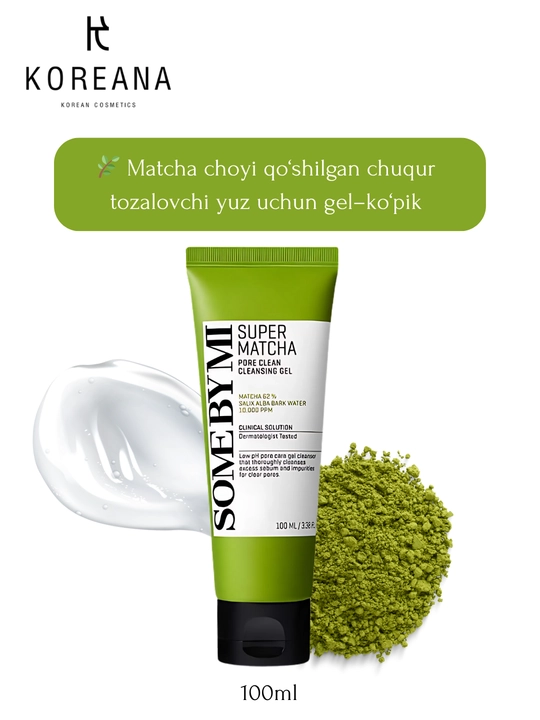 Match choyi bilan yuvinish uchun gel Some By Mi Super Matcha Pore Clean Cleansing Gel, 100 ml - 