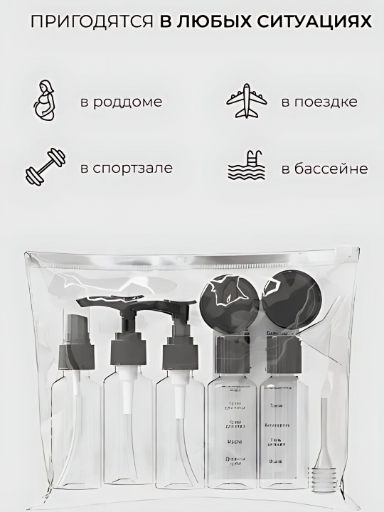 Дорожный набор флаконов для путешествий, баночки для косметики, многоразовые