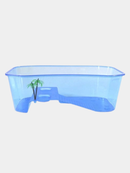 Toshbaqalar uchun ulkan terrarium, relyefli, 74x43x23 sm - 