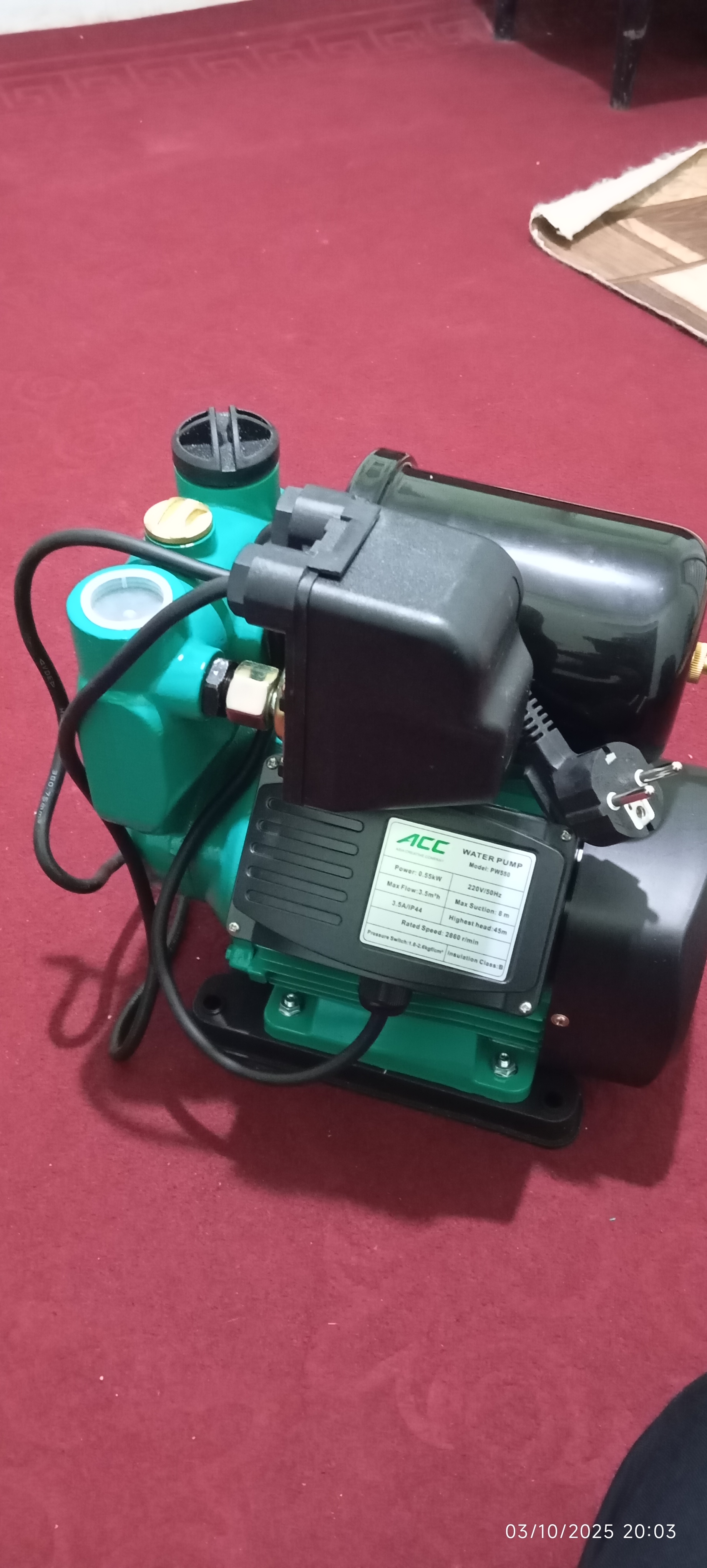 ACC PW550 aвтоматический самовсасывающий периферийный вода насос