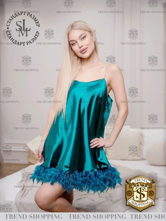 Женские атласные пижамы, пеньюар для дома - 
