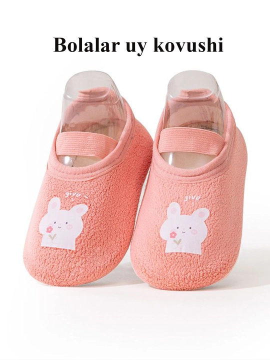 Bolalar uy kovushi, yumshoq issiq tapochka, sirpanmaydigan taglik, bog‘ichli