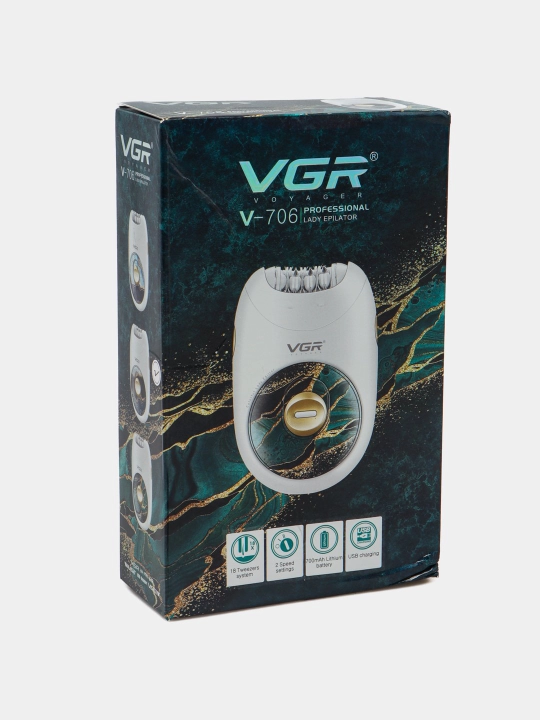 Professional VGR V-706, V-728 ayollar uchun simsiz tana epilyatorlari, depilyator