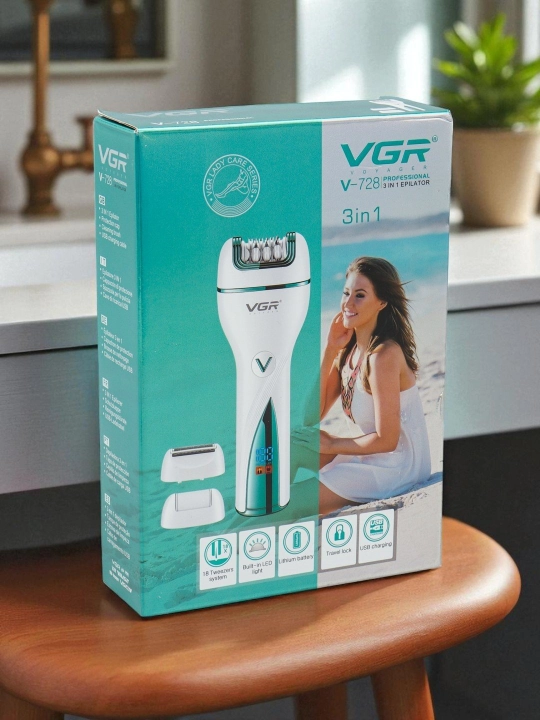 Professional VGR V-706, V-728 ayollar uchun simsiz tana epilyatorlari, depilyator