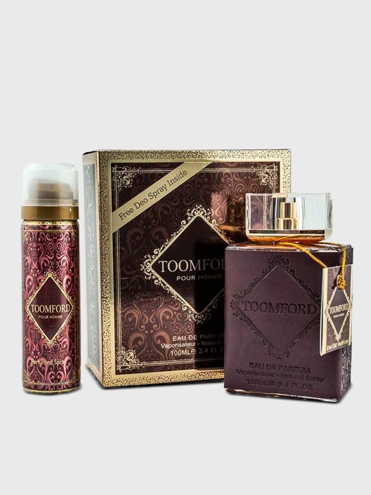 Parfyumlangan suv ToomFord Pour Homme, dezodorant bonus ichida, Fragrancde World Dubay - 