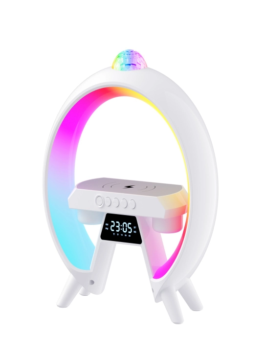 Умная RGB-колонка с будильником, ночником и беспроводной зарядкой для телефона и наушников - 