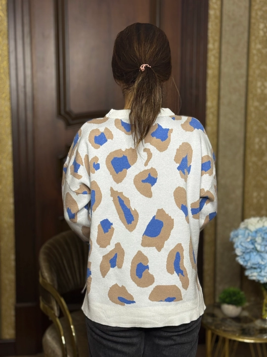 Ayollar uchun leopard printli oversize sviter – zamonaviy keng jemper