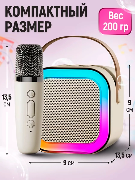 Karaoke Bluetooth kolonkasi, simsiz, bitta mikrofonli, bolalar uchun, 6W