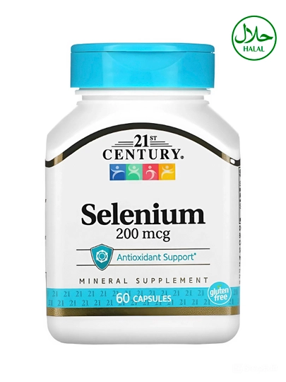21st Century Селен Selenium 200 мкг, для иммунитета и щитовидной железы, 60 капсул