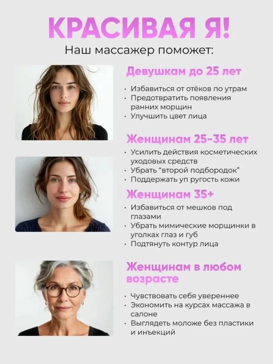Массажер для лица и шеи, антивозрастное устройство, для лифтинга лица и шеи