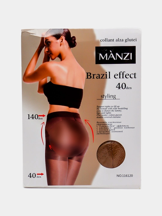 Женские капроновые колготки Manzi Brazil Effect 20-40 Den