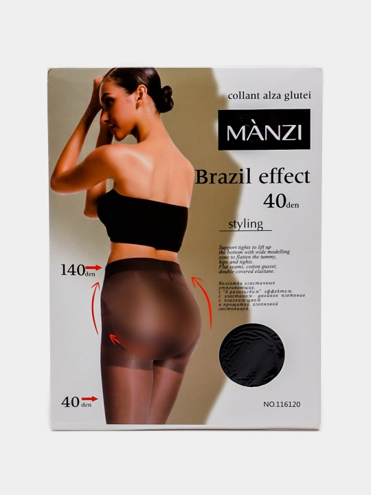 Manzi Brazil Effect kapron kalgotkilar, kapron kolgotkalar ayollar uchun 20-40 Den - 