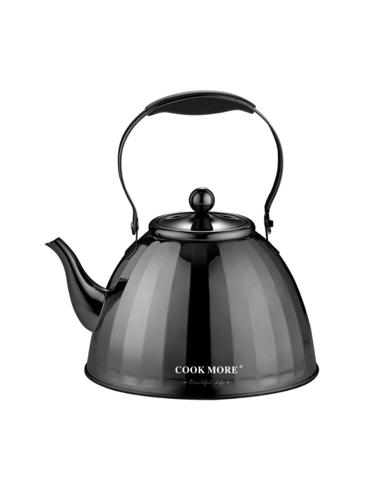 Заварочный чайник COOK MORE, 1 л / 1.5 л, черный и золотой, современный дизайн