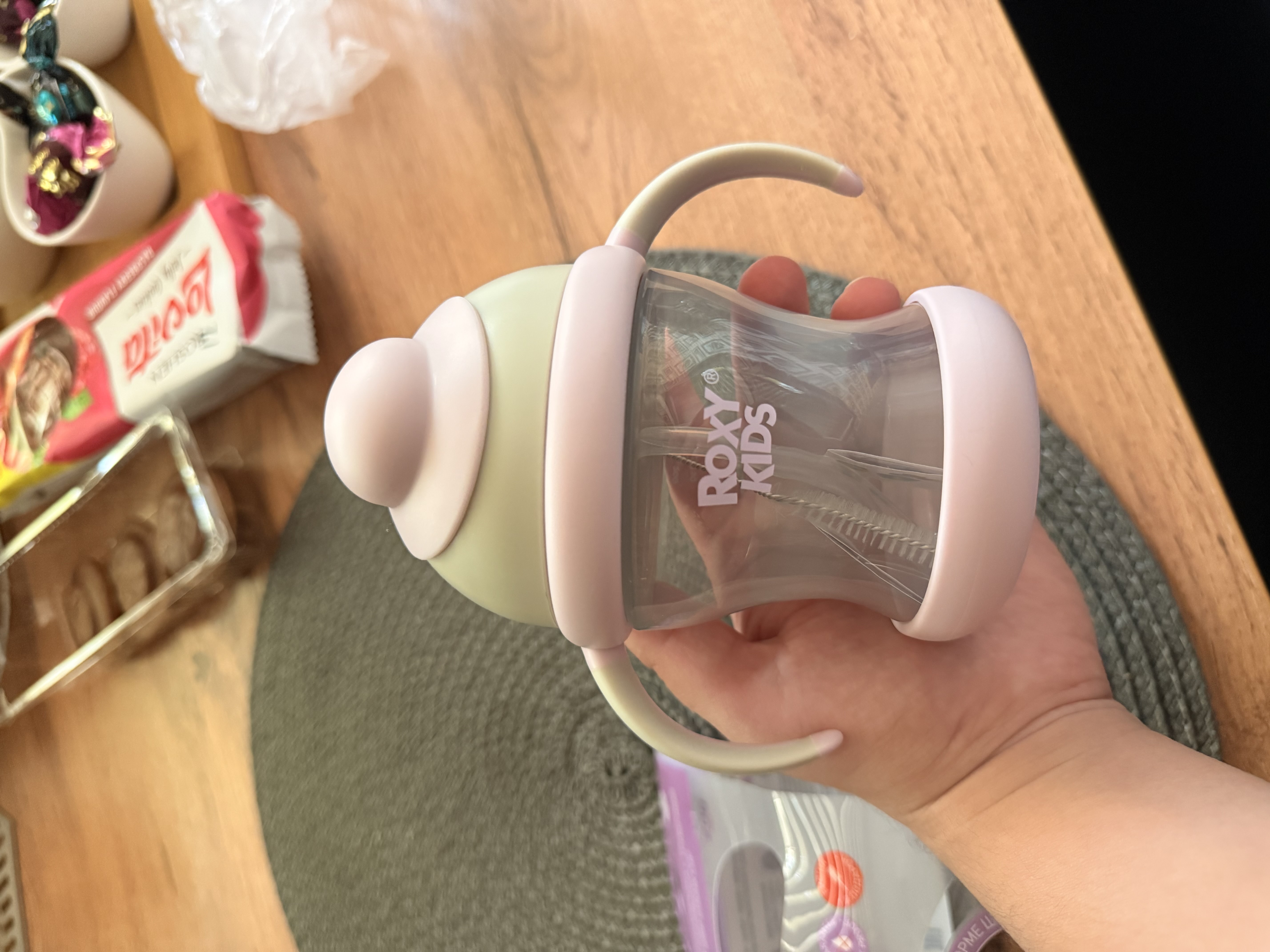 ROXY-KIDS Поильник непроливайка, детская бутылочка с трубочкой 200 мл