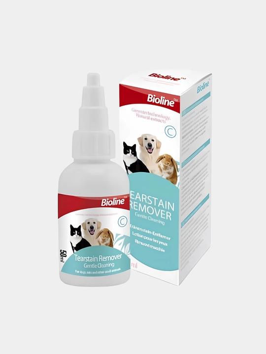 Hayvonlar, mushuklar va itlar uchun ko‘z yosh dog‘larini ketkazish uchun Bioline losyoni, 50 gr - 