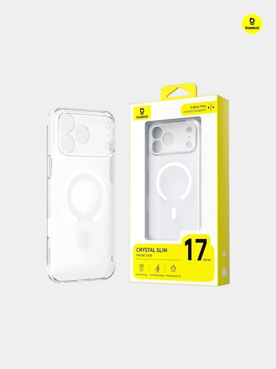 Чехол для iPhone 17 Pro Max Crystal Slim с магнитным покрытием, прозрачный