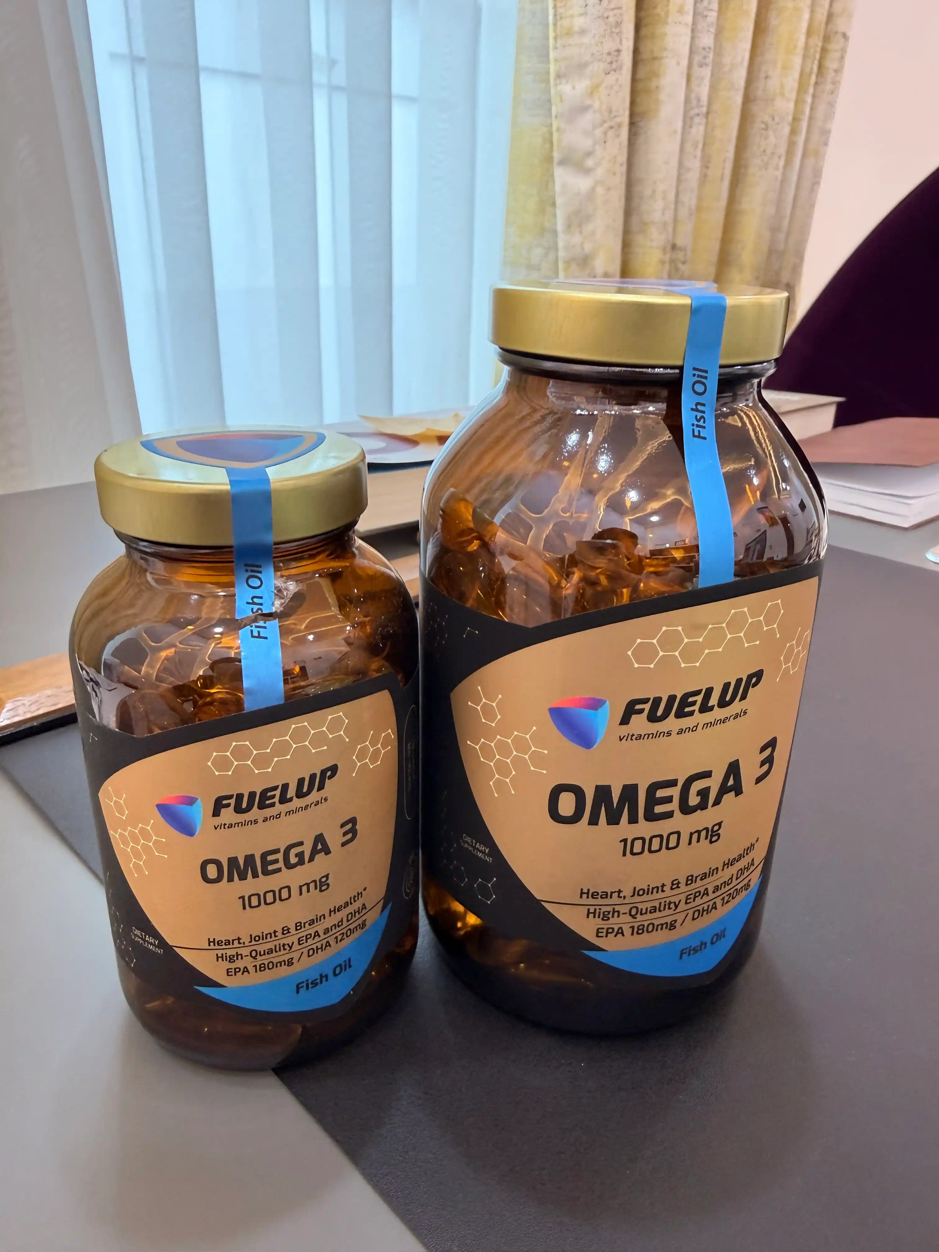 Омега 3 (Omega 3) Рыбий жир 1000мг 90 софтгель baliq yo'gi FUEL UP стекляная упаковка