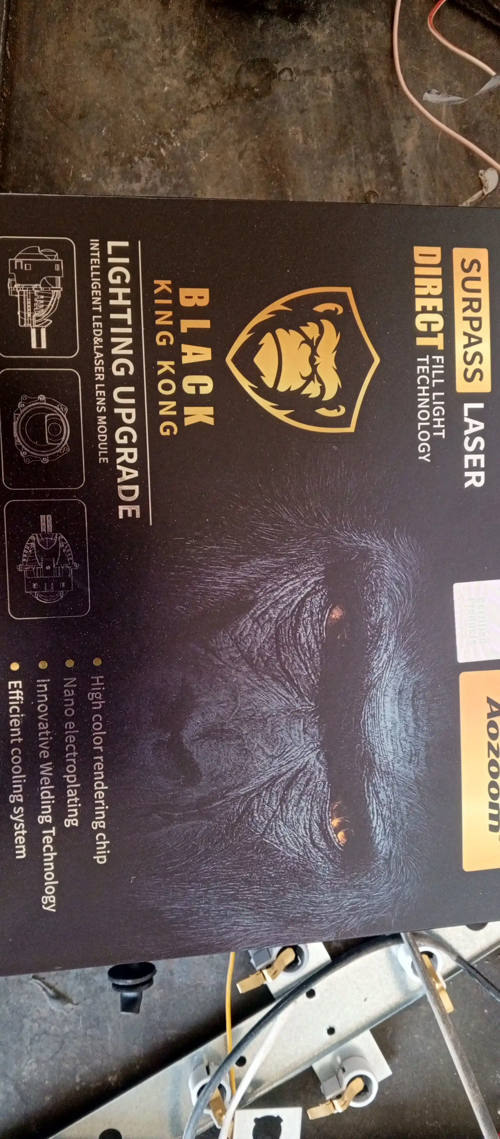 AOZOOM BLACK KING KONG Universal BILED 3 dyuym, Past 55V/Yuqori 75V, 6000K, 12V