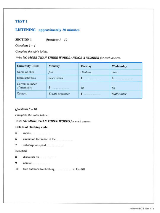 Achieve IELTS Practice Test Book (A4 ФОРМАТ)