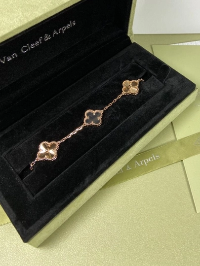 Браслеты для женщин и девочек Clover Van Cleef, не меняет цвет и не темнеет — FSNLADY-VANCLEF-ЧЕРНСТЕ