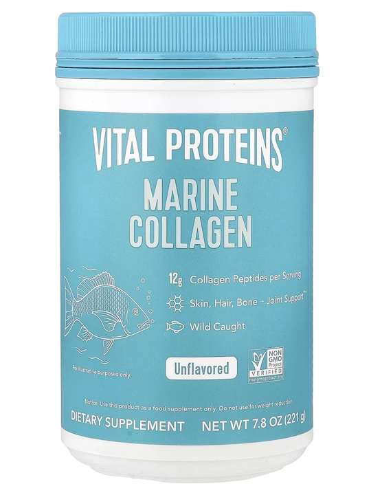 Dengiz kollageni, Vital Proteins, qo‘shimchasiz, 221 g