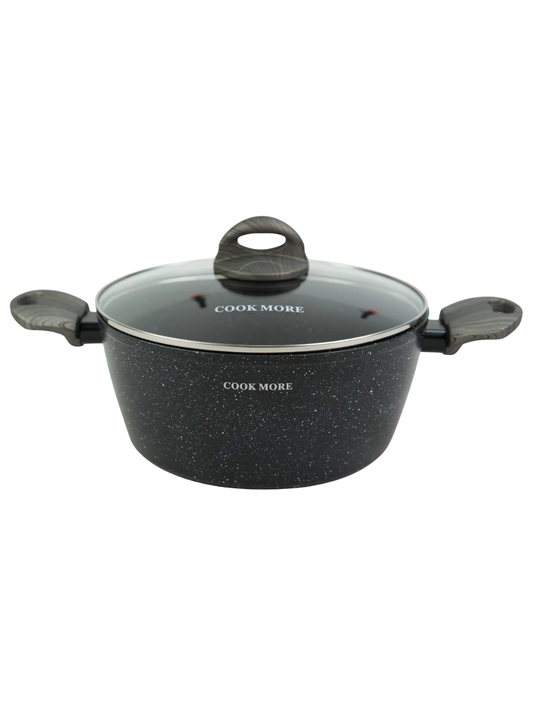 Qozon COOK MORE Serenada 4.6 L, zamonaviy dizayn, marmar qoplamali, qulay tutqichli
