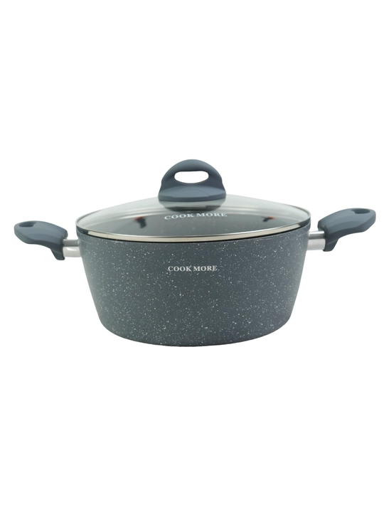 Qozon COOK MORE Serenada 4.6 L, zamonaviy dizayn, marmar qoplamali, qulay tutqichli