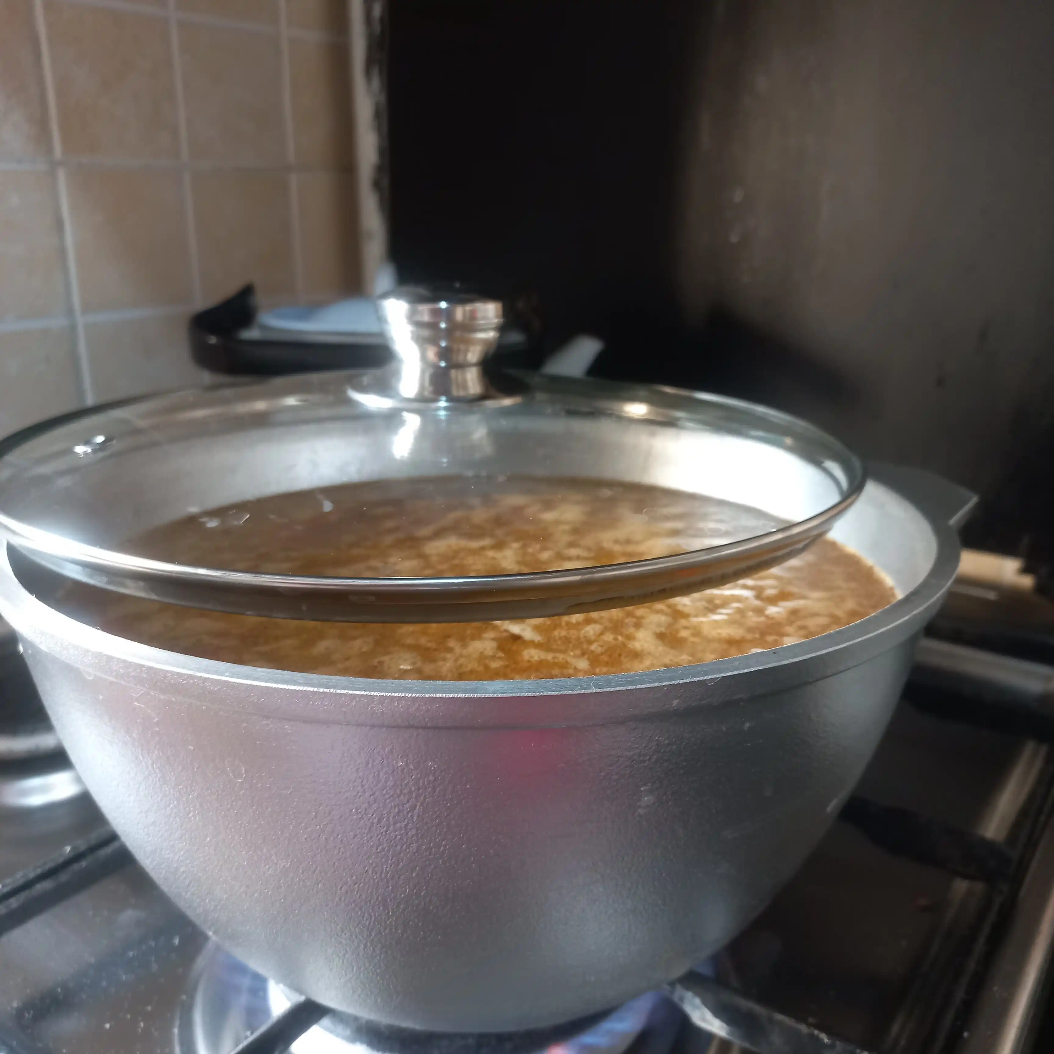 Алюминиевый казан, со стеклянной крышкой, 5 л