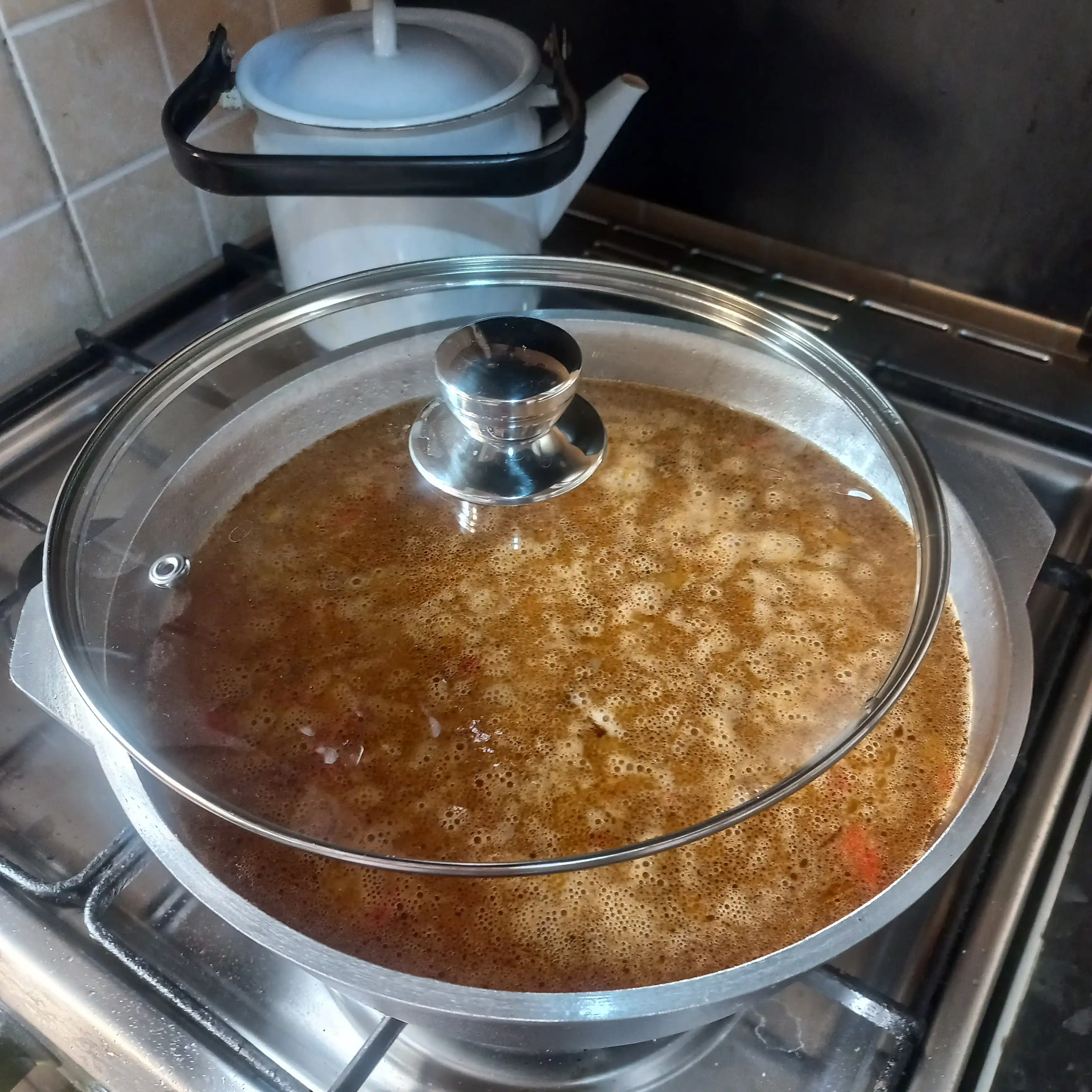 Алюминиевый казан, со стеклянной крышкой, 5 л