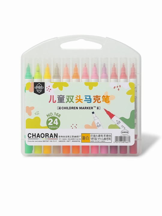 Ikki tomonlama flomasterlar CHAORAN 168-24, 24 rang - 