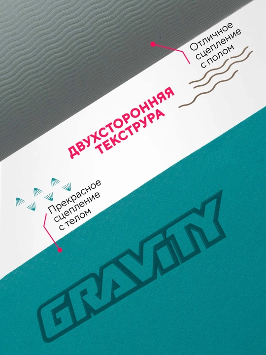 Коврик для йоги и фитнеса Gravity TPE, 6 мм, с эластичным шнуром, 183 * 61 см